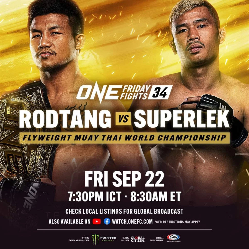 Thai superstars Superlek Kiatmoo9 and Rodtang Jitmuangnon are set to go head-to-head on September 22 at the Lumpinee Stadium for the ONE World Muay Thai Championship in the flyweight division.